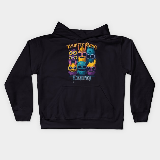 Colorful Creatures and the Beauty Leader Kids Hoodie by ArtMichalS